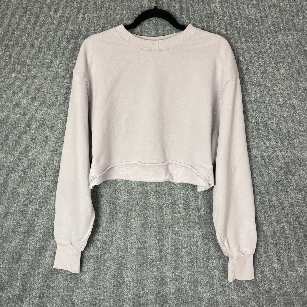 Good American Crop Sweatshirt Light Purple Lavender Size 3